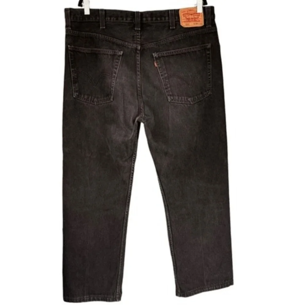 Levi's 505 Men's Jeans Black Denim‎ W40 L32 Regular Fit Straight Leg Cotton
